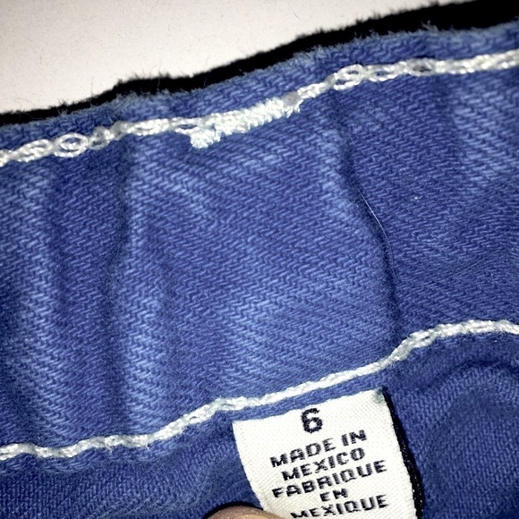 True Religion Cut Off Bermuda Shorts, Childs Size 6, Blue - Picture 5 of 5